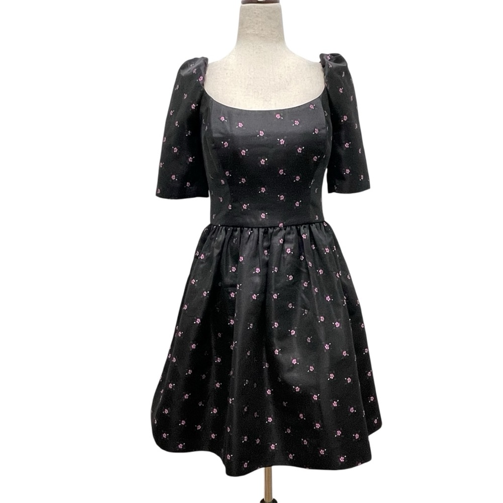 Gal Meets Glam Maude Daisy Bow Black Pink Dress Size 2